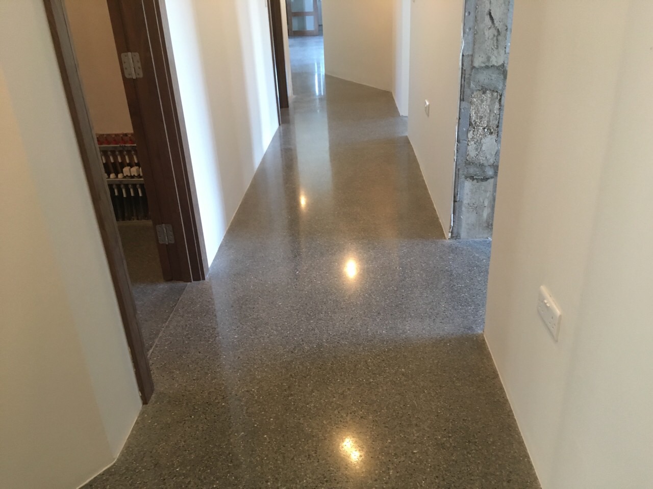 Finished Polished Concrete Hall Way