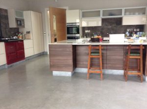 Concrete Polished Floor domestic interior kitchen home
